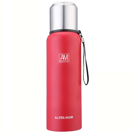 304 Stainless Steel Insulated Mug Large Capacity Sports Water Cup Outdoor Travel Pot, Capacity: 1500ml(Red)-garmade.com