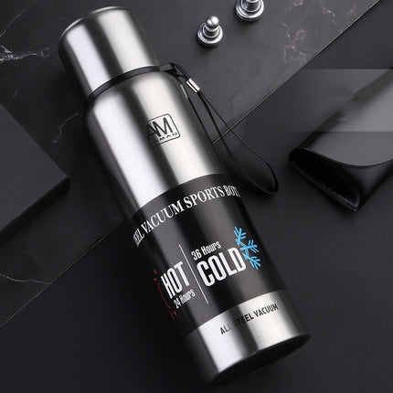 304 Stainless Steel Insulated Mug Large Capacity Sports Water Cup Outdoor Travel Pot, Capacity: 1500ml(True Color)-garmade.com