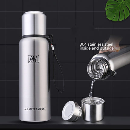 304 Stainless Steel Insulated Mug Large Capacity Sports Water Cup Outdoor Travel Pot, Capacity: 1500ml(Red)-garmade.com