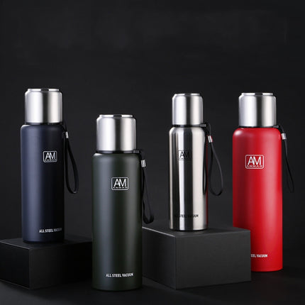 304 Stainless Steel Insulated Mug Large Capacity Sports Water Cup Outdoor Travel Pot, Capacity: 1500ml(Dark Blue)-garmade.com