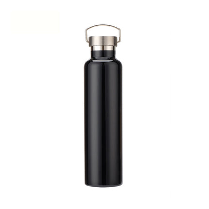 304 Vacuum Stainless Steel Vacuum Flask Double-Layer Large-Capacity Outdoor Water Bottle Mountaineering Sports Bottle, Capacity: 500ml(Black)-garmade.com