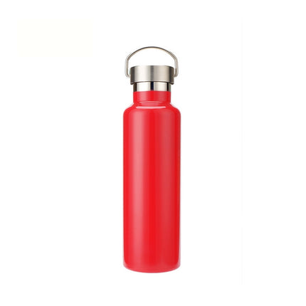 304 Vacuum Stainless Steel Vacuum Flask Double-Layer Large-Capacity Outdoor Water Bottle Mountaineering Sports Bottle, Capacity: 500ml(Red)-garmade.com