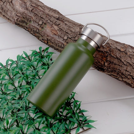 304 Vacuum Stainless Steel Vacuum Flask Double-Layer Large-Capacity Outdoor Water Bottle Mountaineering Sports Bottle, Capacity: 500ml(Green)-garmade.com