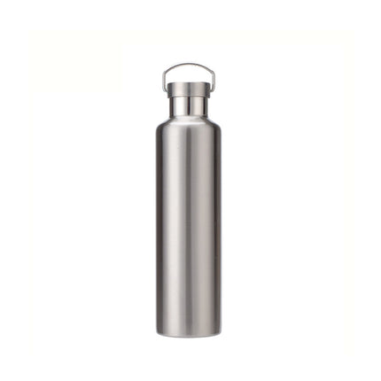 304 Vacuum Stainless Steel Vacuum Flask Double-Layer Large-Capacity Outdoor Water Bottle Mountaineering Sports Bottle, Capacity: 500ml(Steel Color)-garmade.com