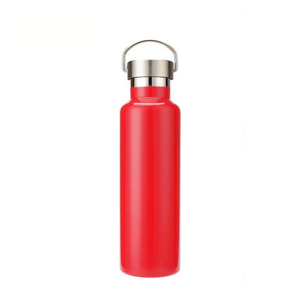 304 Vacuum Stainless Steel Vacuum Flask Double-Layer Large-Capacity Outdoor Water Bottle Mountaineering Sports Bottle, Capacity: 600ml(Red)-garmade.com