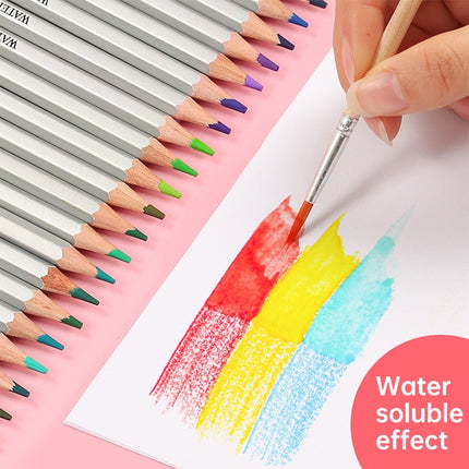 Deli Water-Soluble Colored Pencils 24 Colors 36 Colors 48 Colors 72 Color Pens Coloring Painting Pens, Lead color: 24 Colors (Iron Box)-garmade.com
