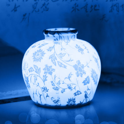 QH-28 Blue-and-white Porcelain Silicone Night Light USB Bedroom Bedside Lamp Pat Sensor Lamp(Colorful Light)-garmade.com
