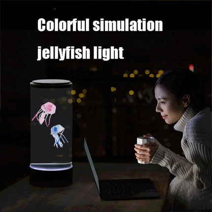 Desktop Simulation Cylindrical Jellyfish Light LED Colorful Atmosphere Night Light-garmade.com