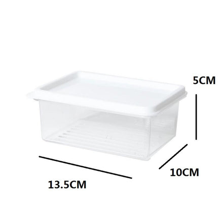 2 PCS Refrigerator Storage Fresh-Keeping Box Kitchen Can Be Stacked With Frozen Fruit Sealed Box, Size: Small(White)-garmade.com