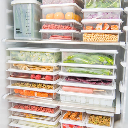 2 PCS Refrigerator Storage Fresh-Keeping Box Kitchen Can Be Stacked With Frozen Fruit Sealed Box, Size: Medium(White)-garmade.com
