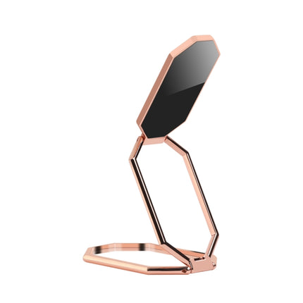 Folding And Sticking Zinc Alloy Mobile Phone Ring Holder Car Magnetic Ring Buckle(Rose Gold)-garmade.com
