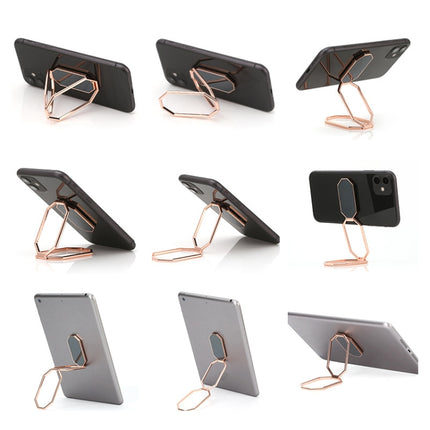 Folding And Sticking Zinc Alloy Mobile Phone Ring Holder Car Magnetic Ring Buckle(Cool Black)-garmade.com