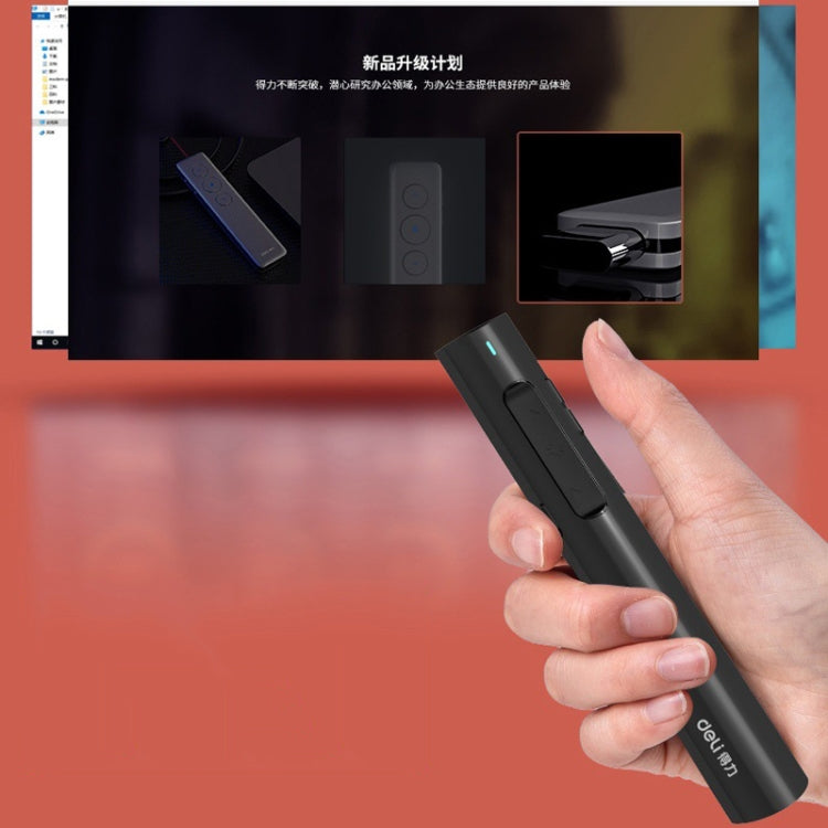 Deli 2.4G Flip Pen Business Presentation Remote Control Pen, Model: 2801 Black (Red Light)-garmade.com
