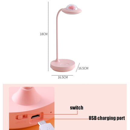 MU65 4W Cute Pet Space Flying Saucer Table Lamp Student Dormitory Learning USB Eye Protection Reading Atmosphere Lamp(Green)-garmade.com