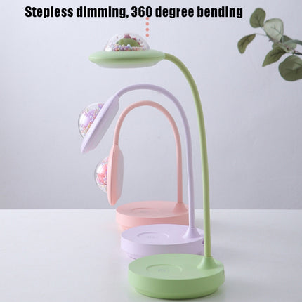 MU65 4W Cute Pet Space Flying Saucer Table Lamp Student Dormitory Learning USB Eye Protection Reading Atmosphere Lamp(Green)-garmade.com