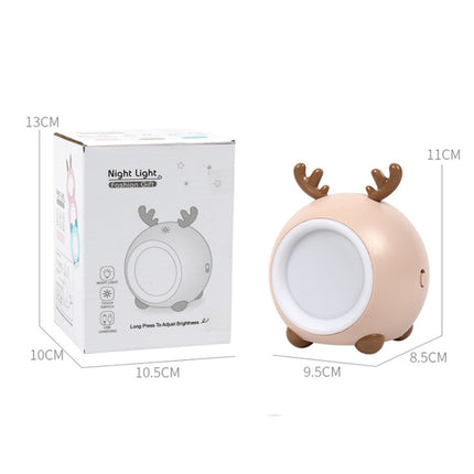 XY010 2 PCS Cute Pet Night Light LED Touch Dimming Dormitory Bedside Light(Brown Fawn)-garmade.com