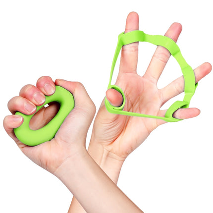 TF122 2 PCS 2 in 1 Silicone Grip Ring + Grip Device Set(Green)-garmade.com