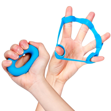 TF122 2 PCS 2 in 1 Silicone Grip Ring + Grip Device Set(Blue)-garmade.com