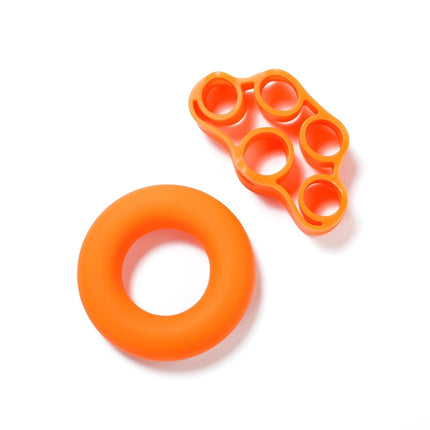 TF122 2 PCS 2 in 1 Silicone Grip Ring + Grip Device Set(Orange)-garmade.com