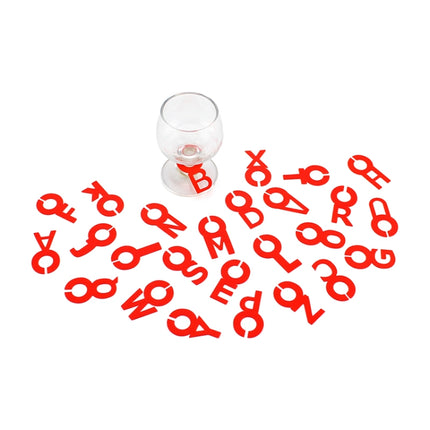 2 Sets Silicone Wine Glass Letter Mark Pendant(Red)-garmade.com