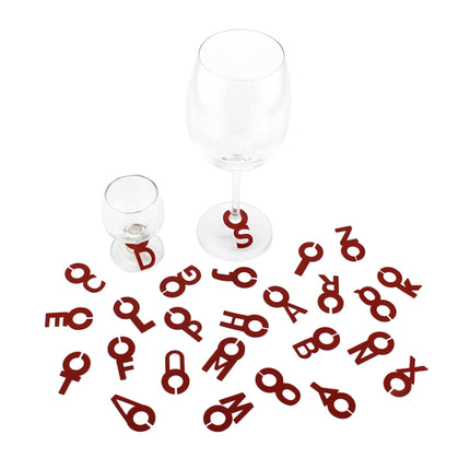 2 Sets Silicone Wine Glass Letter Mark Pendant(Brown)-garmade.com