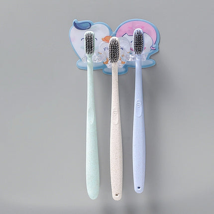 10 PCS Bathroom Washing Hook Toothbrush Holder(Pink 2 Hooks)-garmade.com