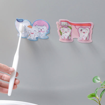 10 PCS Bathroom Washing Hook Toothbrush Holder(Pink 2 Hooks)-garmade.com
