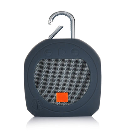 Silicone Bluetooth Speaker Protective Cover Anti-Fall Storage Cover for JBL Clip 3(Dark Gray Blue)-garmade.com