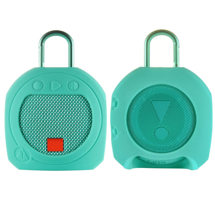 Silicone Bluetooth Speaker Protective Cover Anti-Fall Storage Cover for JBL Clip 3(Turquoise)-garmade.com