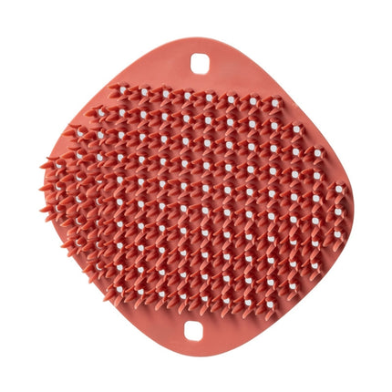 2 PCS Multifunctional Silicone Cleaning Brush Non-Oily Kitchen Cleaning Scouring Pad(Honey Bud Red)-garmade.com