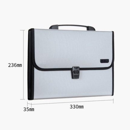 Deli 5556 13-Grid A4 Folder Business Document Business Package Meeting Package(Silver)-garmade.com