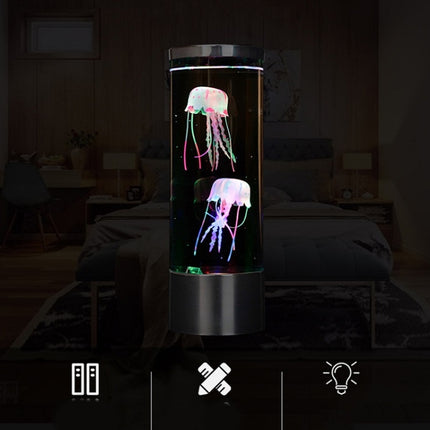 Cylindrical LED Simulation Jellyfish Light USB Powered Colorful Jellyfish Atmosphere Light-garmade.com