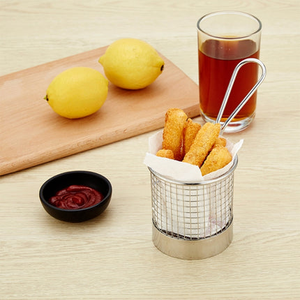 J13446S Stainless Steel Mini Fries Basket Restaurant Snack Bread Plate-garmade.com