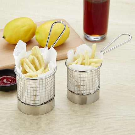 J13446S Stainless Steel Mini Fries Basket Restaurant Snack Bread Plate-garmade.com