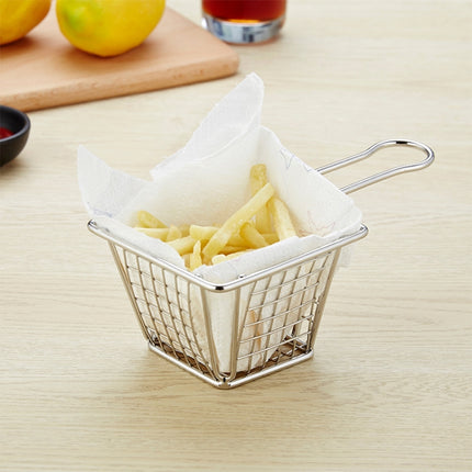 J13448S Stainless Steel Mini Fries Basket Restaurant Snack Bread Plate-garmade.com