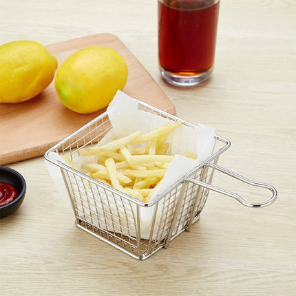 J13448L Stainless Steel Mini Fries Basket Restaurant Snack Bread Plate-garmade.com