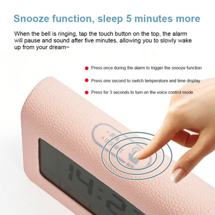 ZKLiLi Lazy Snooze Applet Alarm Clock Bedside Bluetooth Multifunctional Silent Digital Alarm Clock(Pink)-garmade.com