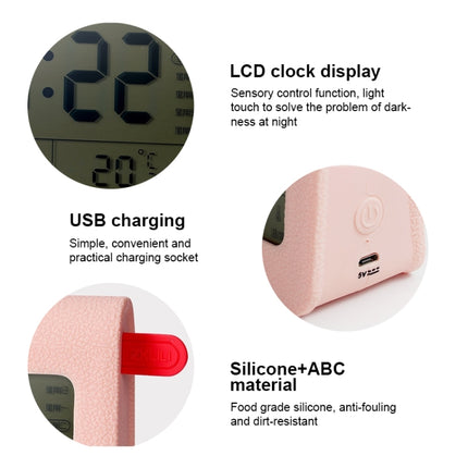 ZKLiLi Lazy Snooze Applet Alarm Clock Bedside Bluetooth Multifunctional Silent Digital Alarm Clock(Pink)-garmade.com