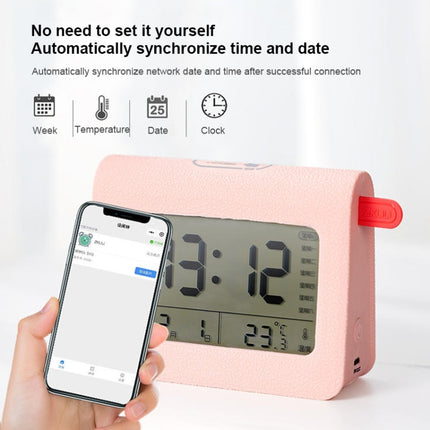 ZKLiLi Lazy Snooze Applet Alarm Clock Bedside Bluetooth Multifunctional Silent Digital Alarm Clock(Gray)-garmade.com