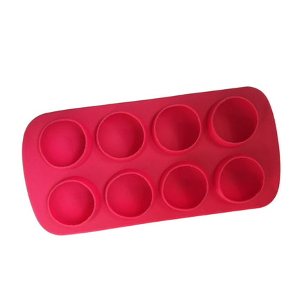 2 PCS Creative Silicone Ice Tray Mold 8 Continuous Mould Home-Made DIY Ice Tray Box, Style: Round (Red)-garmade.com