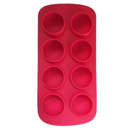 2 PCS Creative Silicone Ice Tray Mold 8 Continuous Mould Home-Made DIY Ice Tray Box, Style: Round (Red)-garmade.com