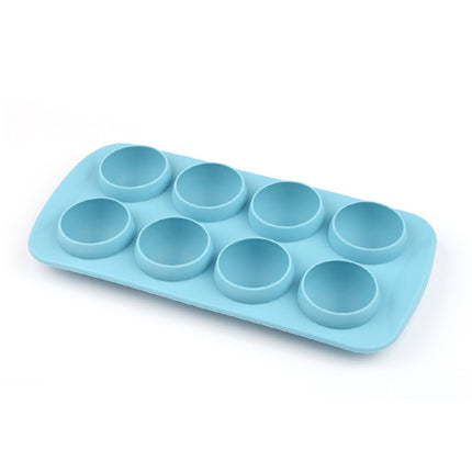 2 PCS Creative Silicone Ice Tray Mold 8 Continuous Mould Home-Made DIY Ice Tray Box, Style: Round (Blue)-garmade.com