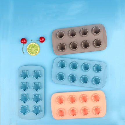 2 PCS Creative Silicone Ice Tray Mold 8 Continuous Mould Home-Made DIY Ice Tray Box, Style: Round (Blue)-garmade.com