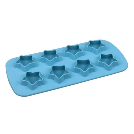 2 PCS Creative Silicone Ice Tray Mold 8 Continuous Mould Home-Made DIY Ice Tray Box, Style: Five-star (Blue)-garmade.com