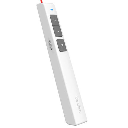 Deli 2.4GHz Laser Page Turning Pen Rechargeable Speech Projector Pen, Model: 2802L (White)-garmade.com