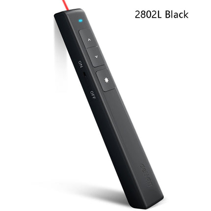Deli 2.4GHz Laser Page Turning Pen Rechargeable Speech Projector Pen, Model: 2802L (Black)-garmade.com