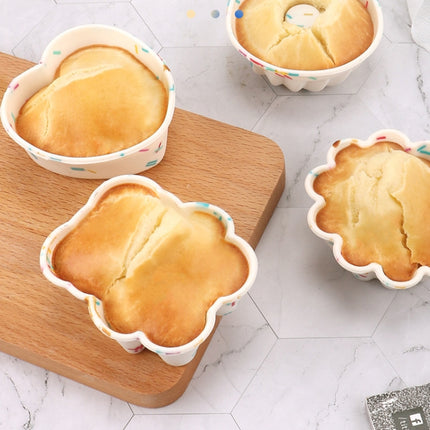 10 PCS Creative DIY Silicone Cake Cup Muffin Cup Baking Mold,Style: Flower-shaped (Macron Green)-garmade.com