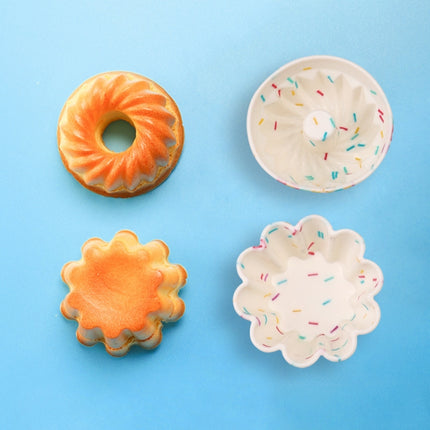 10 PCS Creative DIY Silicone Cake Cup Muffin Cup Baking Mold,Style: Flower-shaped (Candy Color)-garmade.com