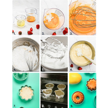 10 PCS Creative DIY Silicone Cake Cup Muffin Cup Baking Mold,Style: Hollow (Macron Cyan)-garmade.com