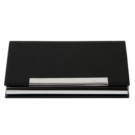Deli 7628 Portable Business Card Case Leather Magnetic Buckle Business Card Holder Bag(Black)-garmade.com